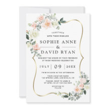 Blush White Blume Gold Hochzeit