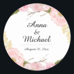 Blush White Botanal Floral Wedding Stickers<br><div class="desc">Matching Einladung, Rsvp Karten, Porto Briefmarke und mehr im Little Bayleigh Store. Wir haben Kunstwerke von: www.createthecut.com</div>