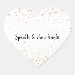 Blush White Cream Zebra Gold Confetti Sparkone Herz-Aufkleber