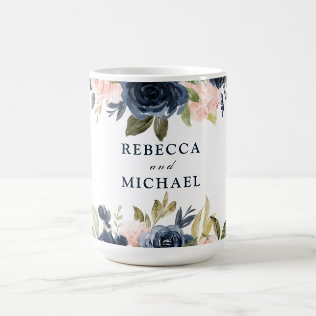 Blush & White Floral Wedding Party Kaffeetasse (Mittel)