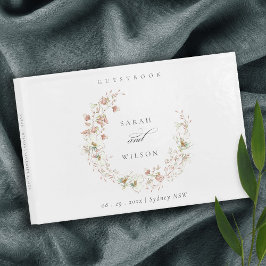Blush White Rustic Meadow Blumenzeremonie Gästebuch