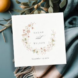 Blush White Rustic Meadow Blumenzeremonie Serviette