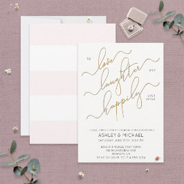 Blush White Script Probe Dinner laden Einladung