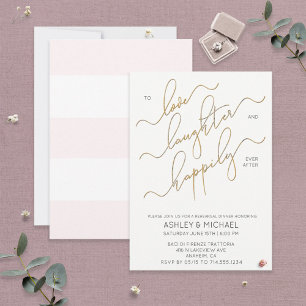 Blush White Script Probe Dinner laden Einladung