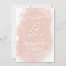 Blush & White Simple Modern Watercolor Wedding