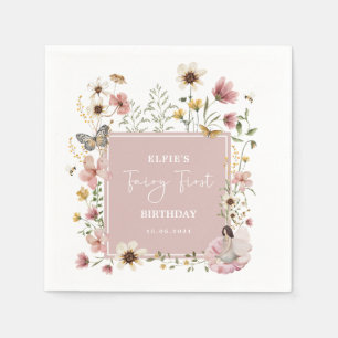 Blush Wildblume Fairy Fairy Girl Geburtstagsparty Serviette