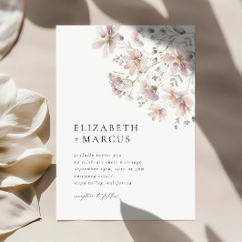 Blush Wildflower Minimal Boho Wedding Invitation Einladung
