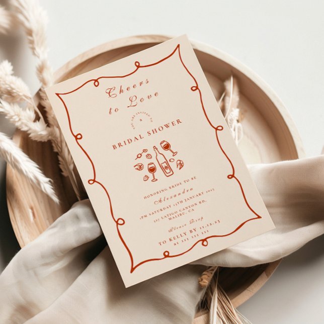 Blush Wine Citrus Bridal Shower Einladung (Von Creator hochgeladen)