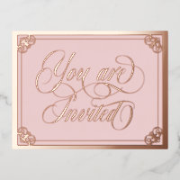 Blush Wirbel Verziert Sie sind eingeladen Hochzeit
