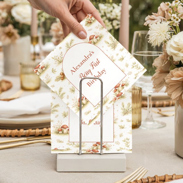 Blush Woodland Wild One Birthday Serviette (Von Creator hochgeladen)