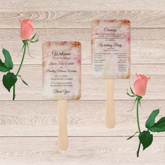 Blushed Vintage Hochzeitsprogramm Fächer (Von Creator hochgeladen)