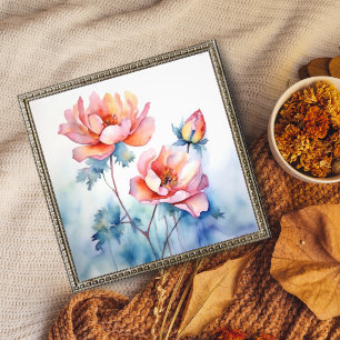 Blushing Beauty: Wasserfarbe Rosen Fotodruck