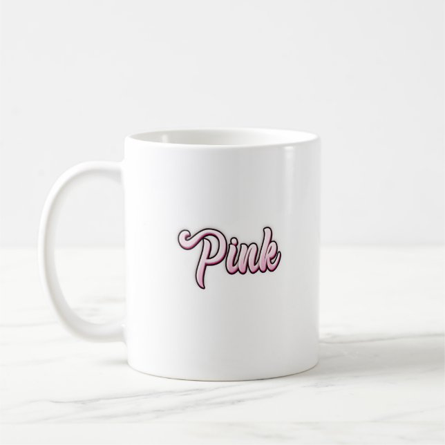 Blushing Bloom Tasse: Eine rosa Freude Kaffeetasse (Links)