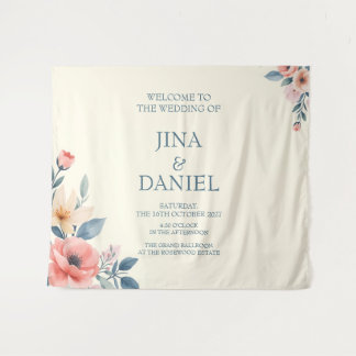 Blushing Bloom Wandteppich