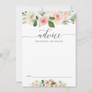 Blushing Blooms Advice Card for Bridge and Groom Hinweiskarte