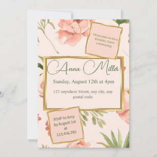Blushing Blooms Geburtstagsbash Einladung