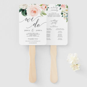 Blushing Blooms Hochzeitsprogramm Fan Love Memory Fächer
