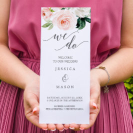 Blushing Blooms Trifold Wedding Program Foto Flyer