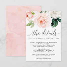 Blushing Blooms Wedeldetails Card Einladung
