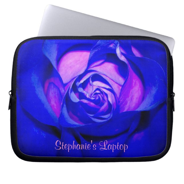 Blushing Blue Rosen Notebook Sleeve *Persönlich* (Vorderseite)