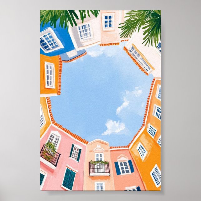 Blushing Botanica Bloral Poster Elegante Kunst, Di (Vorne)