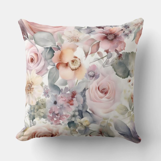 Blushing Bridal Ballet Botanisch Kissen (Vorderseite)