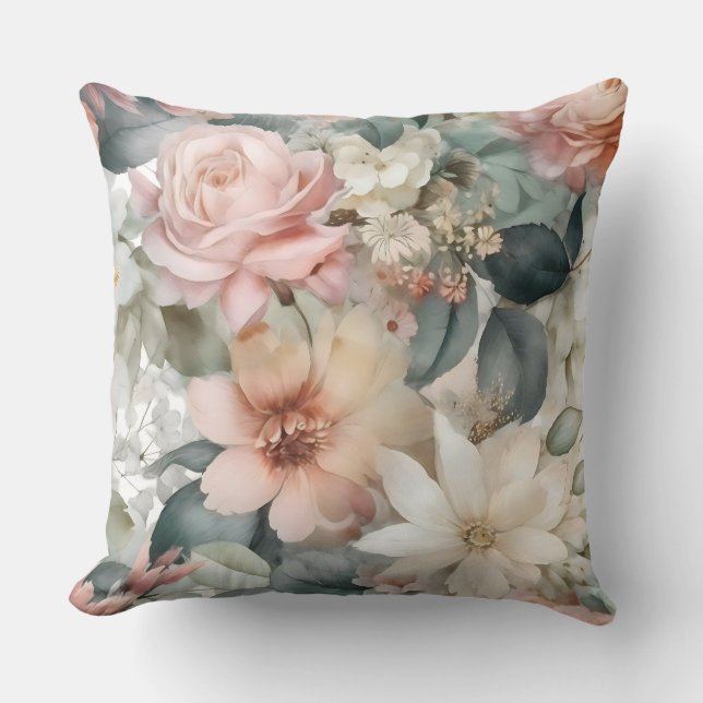Blushing Bridal Ballet Botanisch Kissen (Vorderseite)
