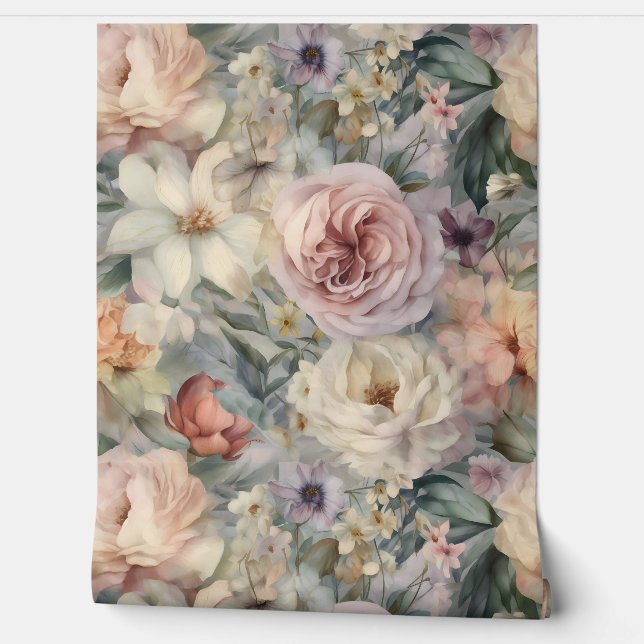 Blushing Bridal Ballet Botanisch Tapete (Abrollen)