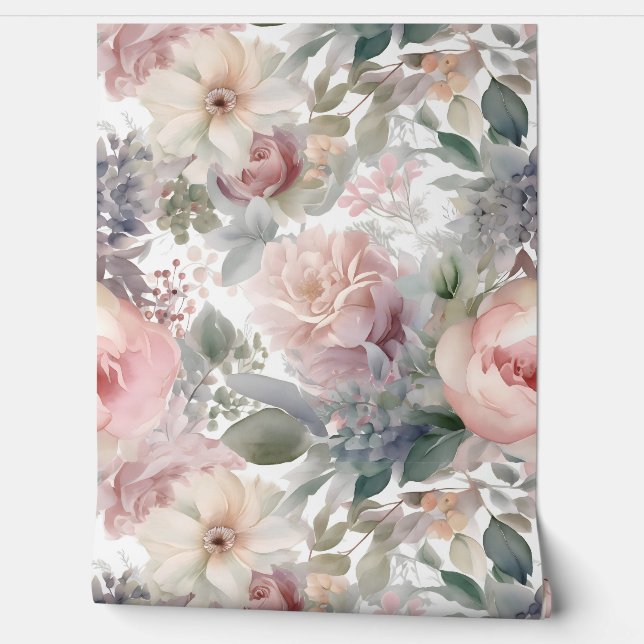 Blushing Bridal Ballet Botanisch Tapete (Abrollen)