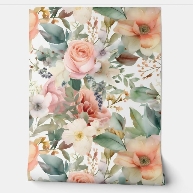 Blushing Bridal Ballet Botanisch Tapete (Abrollen)