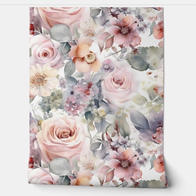 Blushing Bridal Ballet Botanisch Tapete (Abrollen)