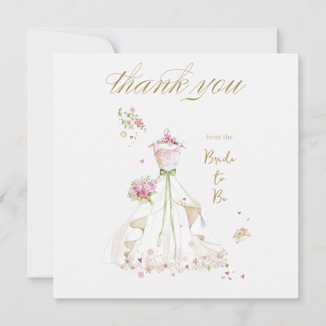Blushing Bride in Bloom Brie to Be Dankeskarte (Vorderseite)