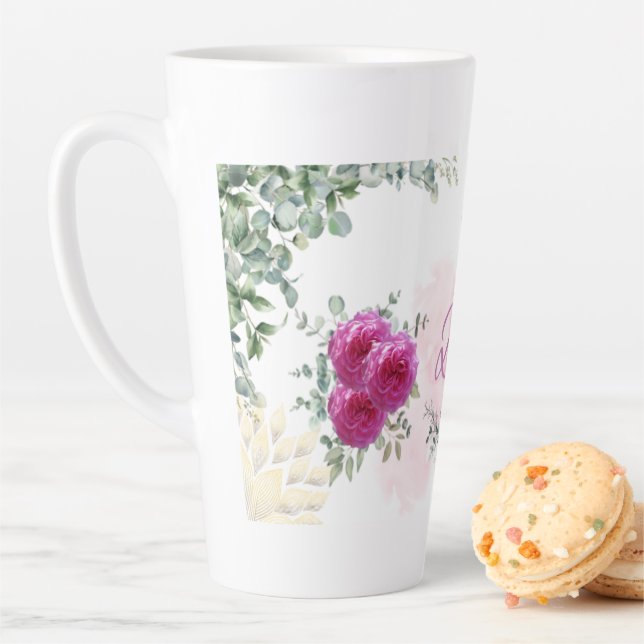 Blushing Bride Latte Tasse - Rose, Doves & Liebe (Beispiel)