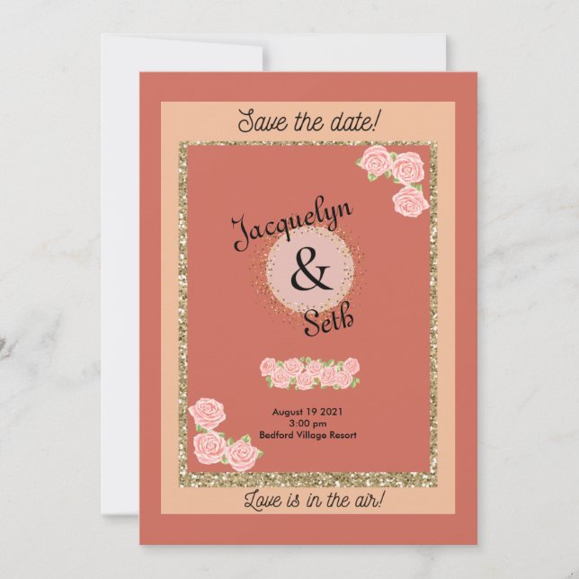 Blushing Bride Mauve Floral Save the Date Einladung (Vorderseite)