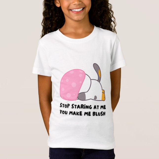 Blushing Bunny "Stopp Staring" Girls’ T - Shirt (Vorderseite)