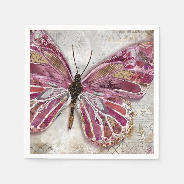 Blushing Butterfly Serviette (Vorderseite)