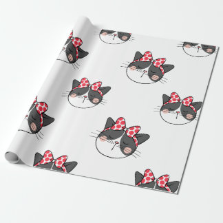 Blushing Cat Bow Geschenkpapier