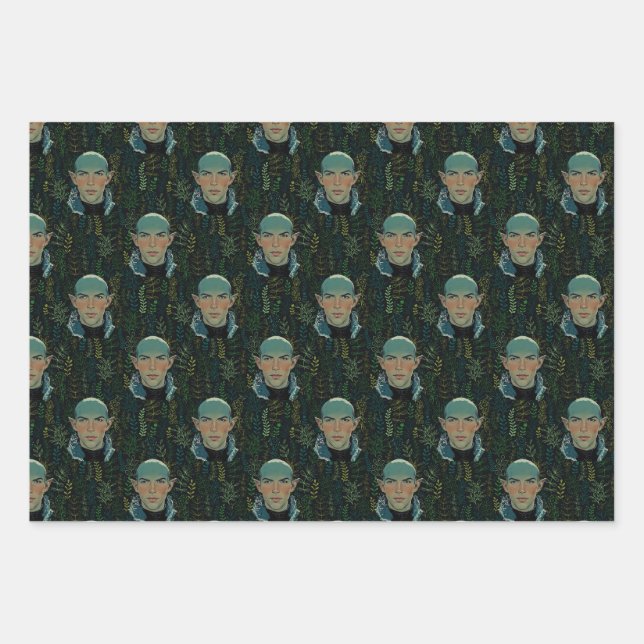 Blushing Dread Wolf Wrapping Paper Geschenkpapier Set (Vorderseite)