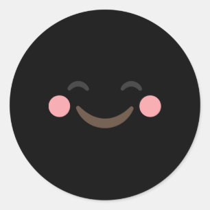 Blushing Emoticon Shirt Gelbes Halloween Runder Aufkleber