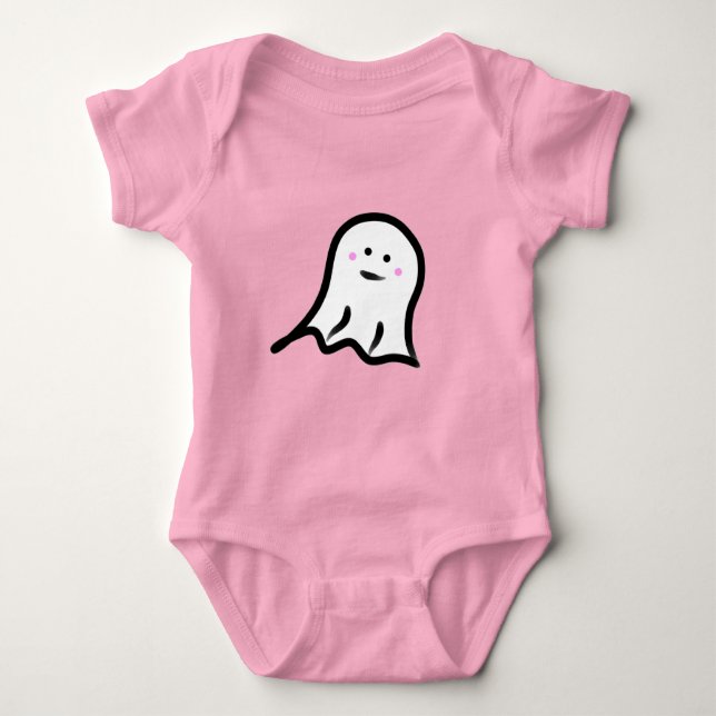 Blushing Ghost Niedlich Halloween Baby Strampler (Vorderseite)