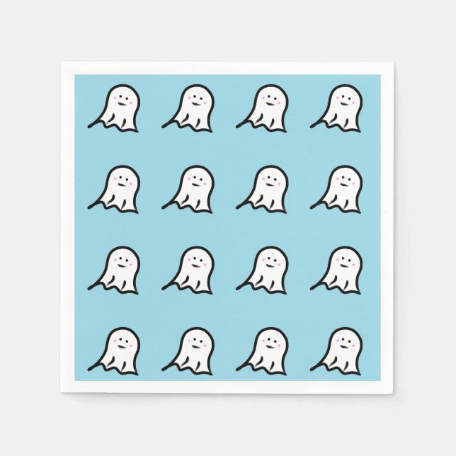 Blushing Ghost Niedlich Halloween Serviette (Vorderseite)