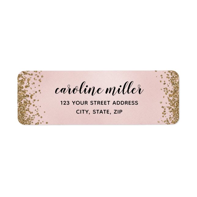 Blushing Glitzer Texture Legible Rücksendeadresse (Vorne)