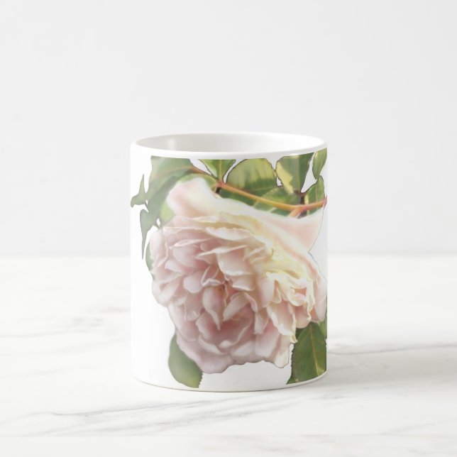 Blushing Ivory Peach Rose Kaffeetasse (Mittel)