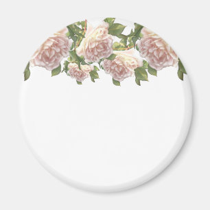 Blushing Ivory Peach Rose Magnet