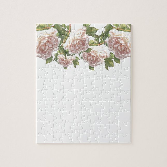 Blushing Ivory Peach Rose Puzzle (Vertikal)