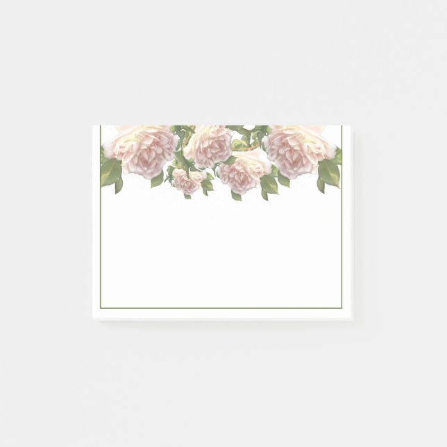 Blushing Ivory soft pink Peach Rose Post-it Klebezettel (Vorderseite)