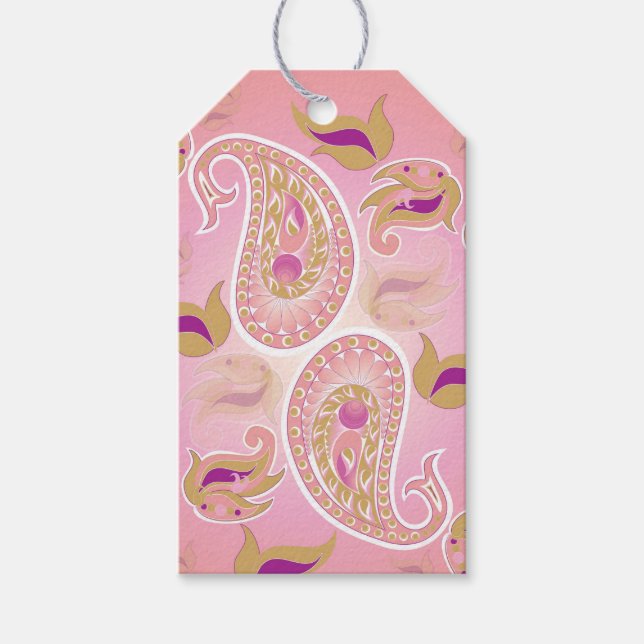 Blushing Paisley Geschenkanhänger (Vorderseite)