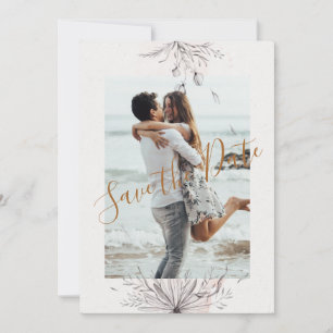 Blushing Peach Foto Flacker Save the Date Karte