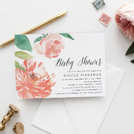 Blushing Peony | Einladung der Babydusche