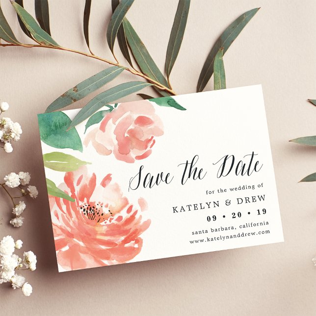 Blushing Peony Save the Date Card (Von Creator hochgeladen)